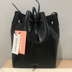 Mansur Gavriel Bucket Mini Black Leather Shoulder